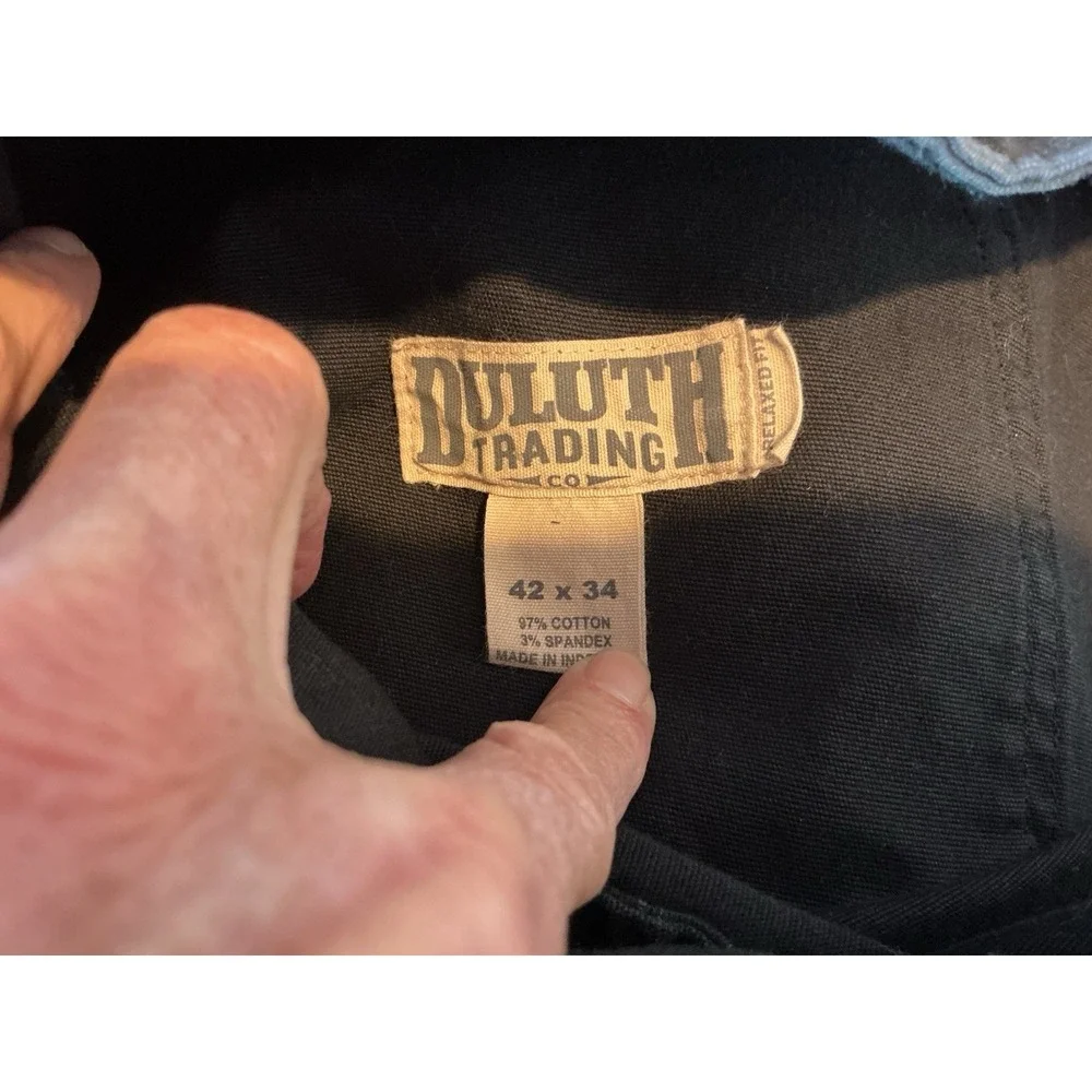Duluth Trading Black Fire Hose Flex‎ Jeans Relaxed For 42x34